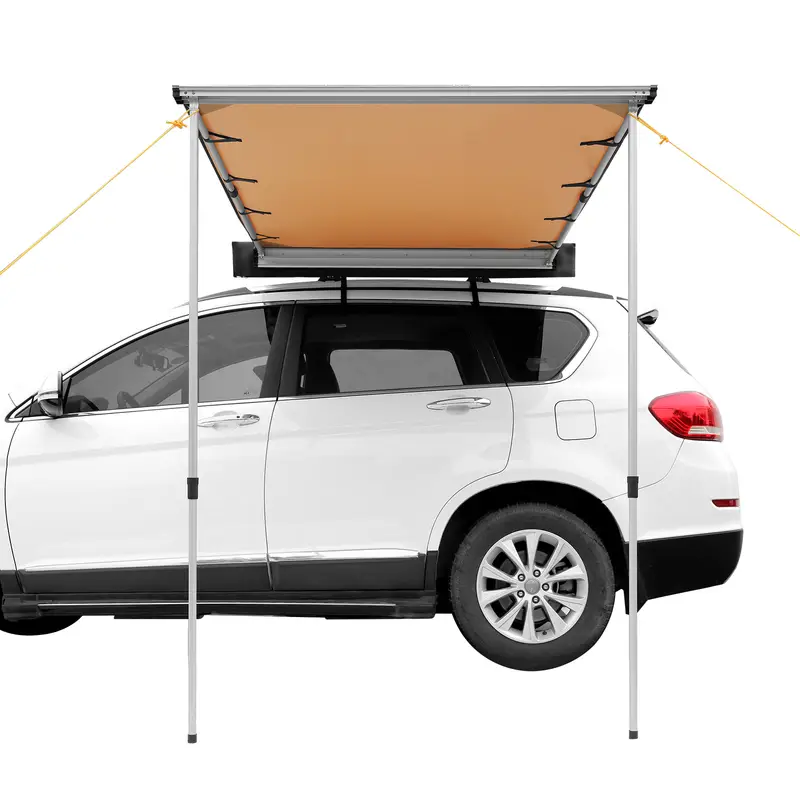   retractable vehicle side awning 6 6 x 8 2 uv50 protection adjustable height with waterproof storage bag for truck suv van campers details 5
