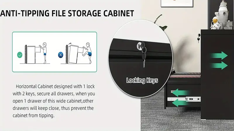 4 Cajones Gabinete con Cerradura, Gabinete de , Gabinete de de Metal Organizador Gabinete de Almacenamiento Tamaño/ A4/ Legal detalles 0