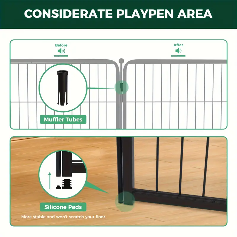 Corral para perros FXW dise&ntilde;ado para uso en interiores, altura de 24 para cachorros y perros peque&ntilde;os, patentado detalles 4
