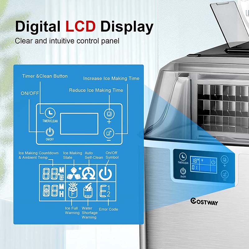 Máquina para fabricar hielo de encimera Eletriclife con pala y cesta para hielo
