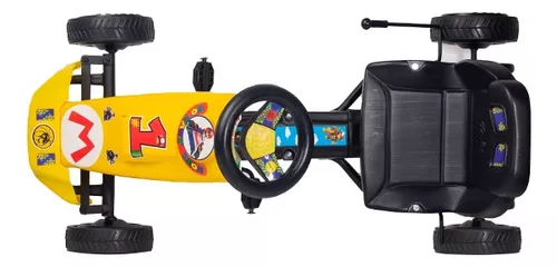 Vehículo a pedal auto/camioneta Go Kart León Mario Bros color azul