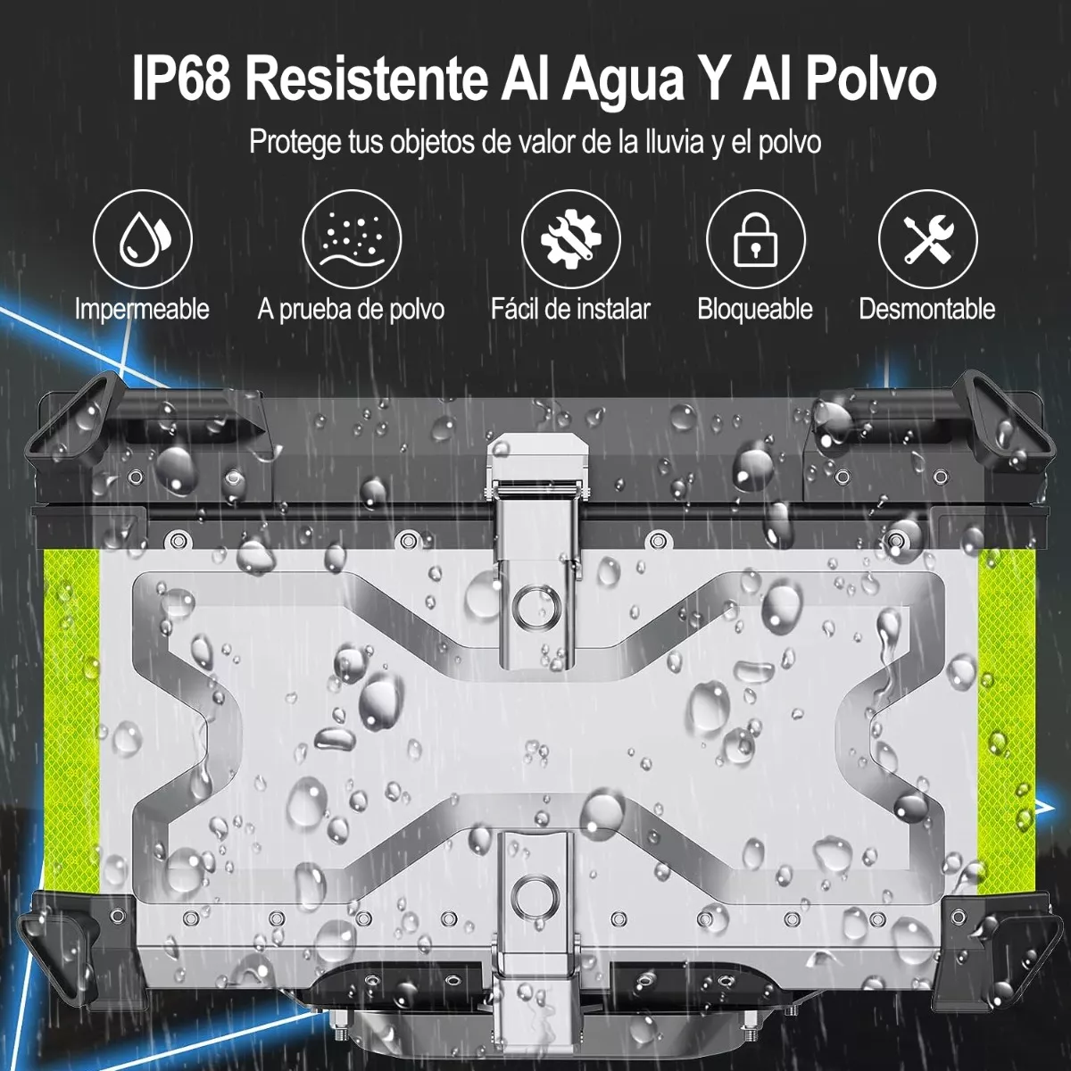 Caja Moto Top Case Aluminio Baul Con Respaldo Para 2 Cascos