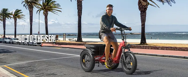   eléctrico para adultos con motor de 750 W, batería de   18 AH, clase de camioneta 500 LB de carga   eléctrico con llanta gruesa de 20 y canasta  , autonomía de 60 millas, para   y   de montaña, Husky detalles 3