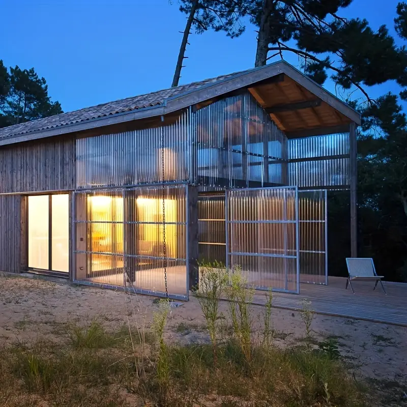 10片装，36.6英寸长 x 23.6英寸宽，总覆盖面积55平方英尺，采用易于安装的带凹槽聚碳酸酯塑料弯曲透明屋顶板 - 适用于温室和仓库 详情 4