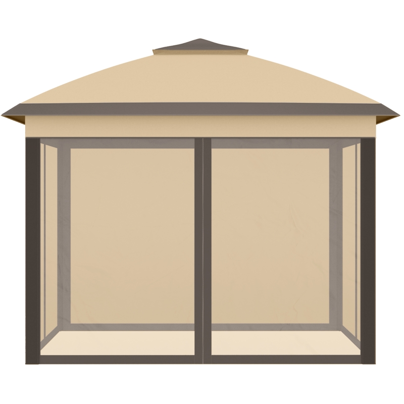 Tienda de campaña con dosel emergente de 10' x 10' con red, carpas instantáneas para fiestas, altura ajustable, con bolsa de transporte con ruedas y 4 bolsas de arena para exteriores, jardín, patio