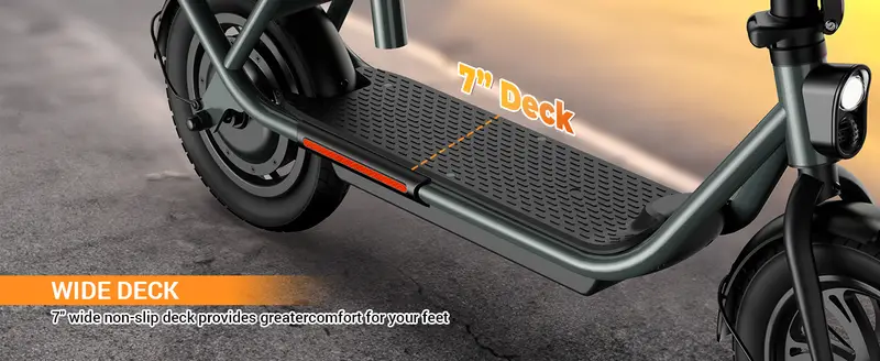 TST Scooter El&eacute;ctrico con Asiento, Scooter El&eacute;ctrico Plegable de Comunicaci&oacute;n para Adultos de 300W, Neum&aacute;tico de 12 de Di&aacute;metro, hasta 16 Mph, con Cesta y Asiento Ajustable   detalles 3