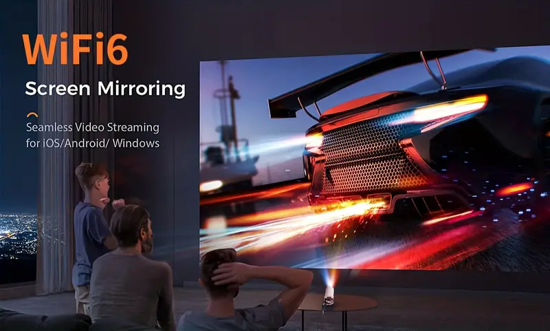 HY300 Mini Proyector 4K Android 11.0 1080P 720P 200ANSI Port&aacute;til Inal&aacute;mbrico Cine en Casa al Aire Libre &Aacute;ngulo de Proyecci&oacute;n Ajustable de 180&deg; detalles 7