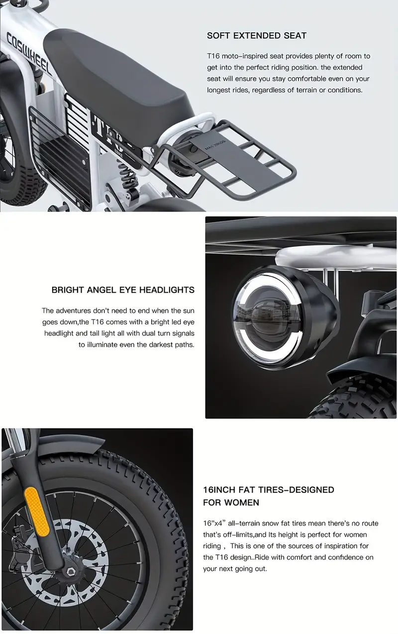 Bicicleta eléctrica   48V 20AH Bicicletas eléctricas para adultos Bicicletas de montaña Ebikes Neumáticos gruesos Ciclismo Freno de aceite para exteriores Bicicleta eléctrica detalles 4