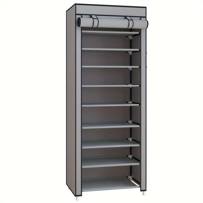 1 pza. Organizador de zapatos de alta capacidad de   con cubierta antipolvo, zapatero de entrada que ahorra espacio, fácil de montar, adecuado para zapateros y armarios domésticos. detalles 9