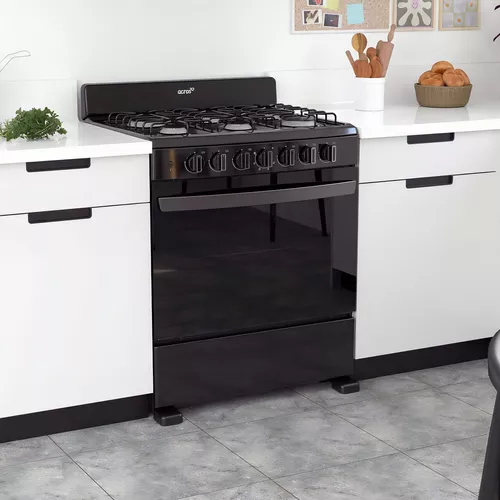 Estufa Al Piso A Gas Acros 30 Negro Encendido Electrónico