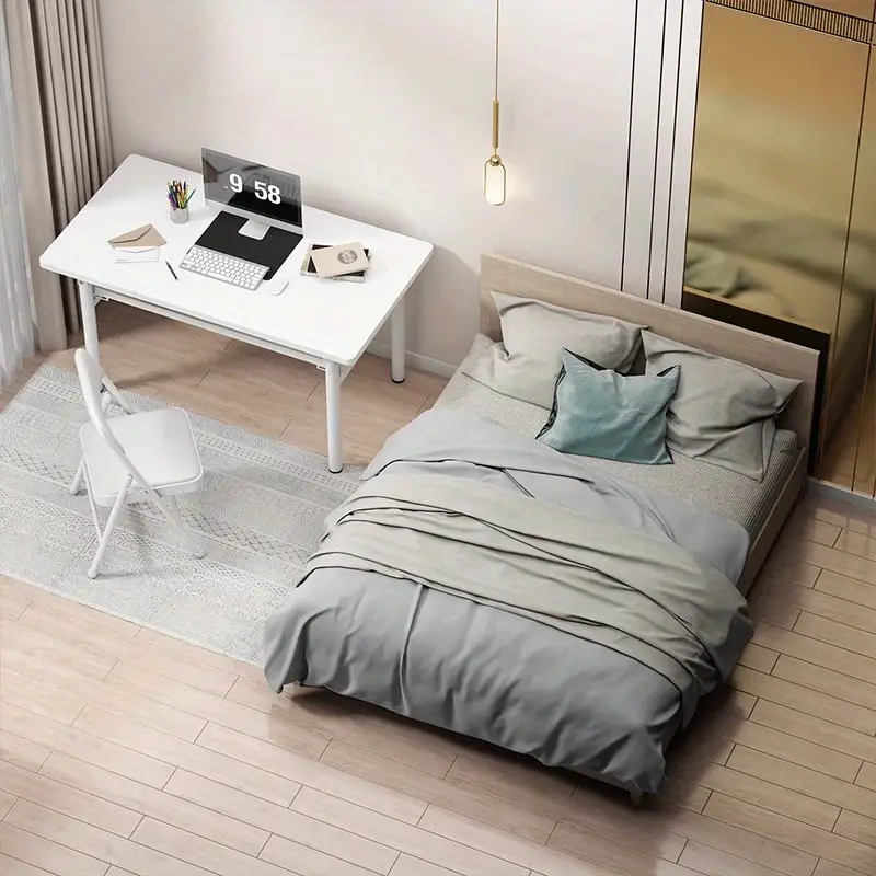 Escritorio de computadora plegable de    , mesa de   portátil    , dormitorio, pequeño   -    ,   ahorrador de   detalles 3