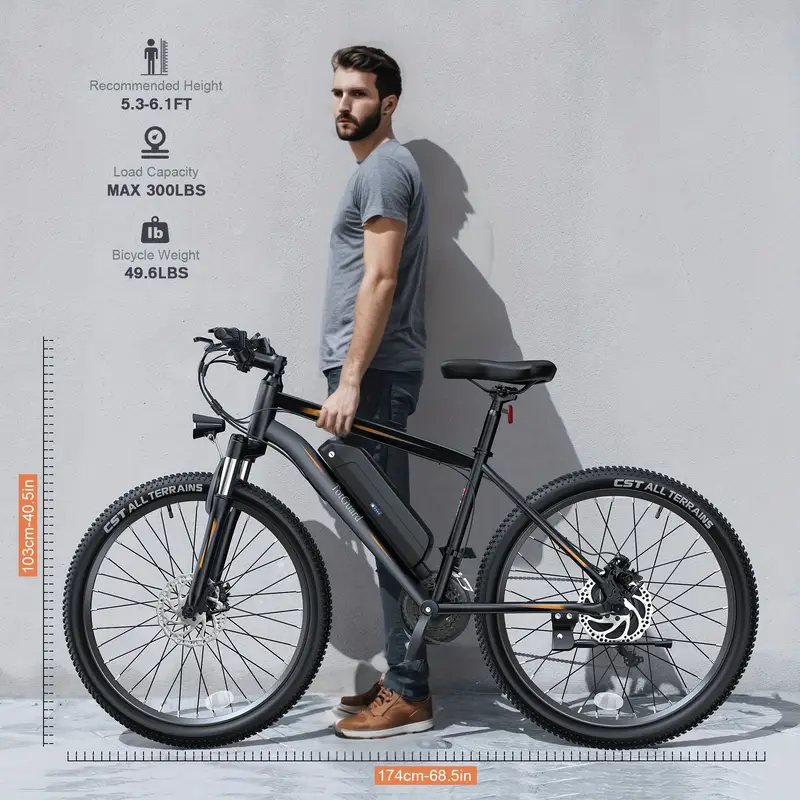 eléctrica de montaña adultos de 26, batería extraíble de 36 V y 374 Wh, eléctrica con de de 500 W, de de 21 es, autonomía de 50 , de 20 MPH, eléctrica . detalles 3