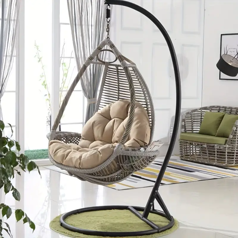 Silla de Descanso al Aire Libre Ergonómica con Relleno de Algodón y Respaldo Sólido - Perfecta para Hamacas de Jardín, Columpios de Balcón y Relajación en el Patio | Fácil de Limpiar, Apta para Suelos Duros detalles 0