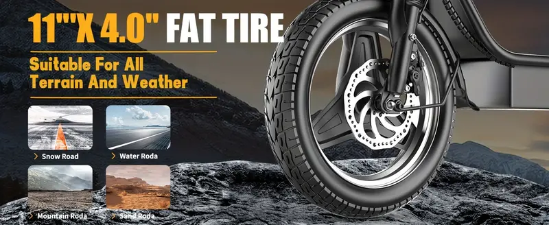 Patinete eléctrico para adultos, patinete eléctrico con asiento, motor de 500 W pico 650 W, hasta 20 MPH y 30 millas de autonomía, batería de 36   AH, neumático de 14 pulgadas, con caja trasera. detalles 2