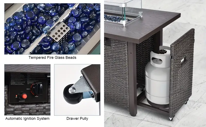 Conjunto de muebles de patio     con mesa de  , 8 piezas de muebles seccionales de patio de mimbre, sofá de conversación de patio y   de 42 detalles 1