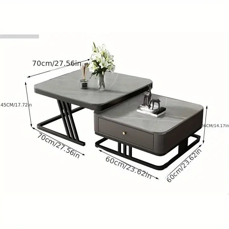 Mesa de Caf&eacute; Expandible Cl&aacute;sica con   de    ,   de   y Metal - Acabado   detalles 1