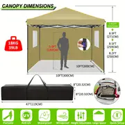 10x10 pop up canopy gazebo with mesh windows 2 0 easy up canopy tent 10x10 portable waterproof outdoor canopie with 4 removable sidewalls carry bag 4 stakes ropes today s best daily deals temu details 5