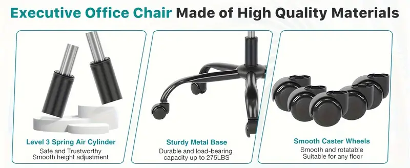 Silla de escritorio para computadora, silla ergon&oacute;mica giratoria de trabajo con respaldo alto de malla, ruedas, brazos  s para el hogar, dormitorio, estudio,   soporte lumbar. detalles 2