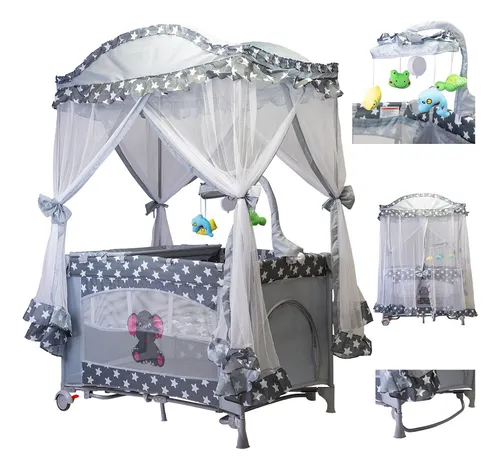 Cuna Corral Mecedor Para Bebé Starkids S12-7 Con Cambiador