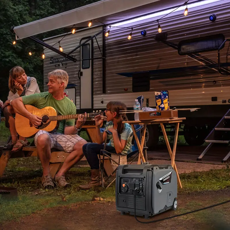 Fuente de energía de emergencia, Estación de energía portátil silenciosa - Generador inversor de 4000W, Toma de corriente de 120V AC, Funcionamiento silencioso, Alarma de seguridad de monóxido de carbono, Ideal para camping y uso doméstico detalles 1