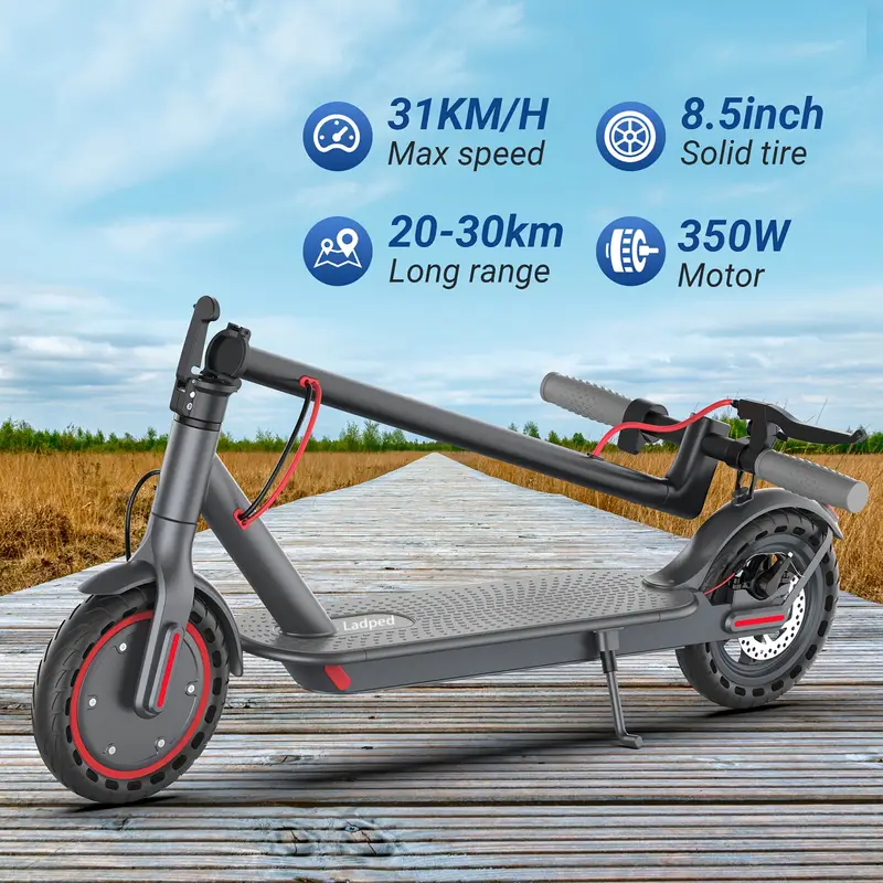  atín eléctrico   lp80, 350w 36v, neumáticos macizos de 8.5, autonomía de  ,   velocidad para adolescentes y adultos, plegable y ajustable  , diseñado para principiantes,   para desplazamientos, campus y viajes, como regalo de  , día de san valentín. detalles 2