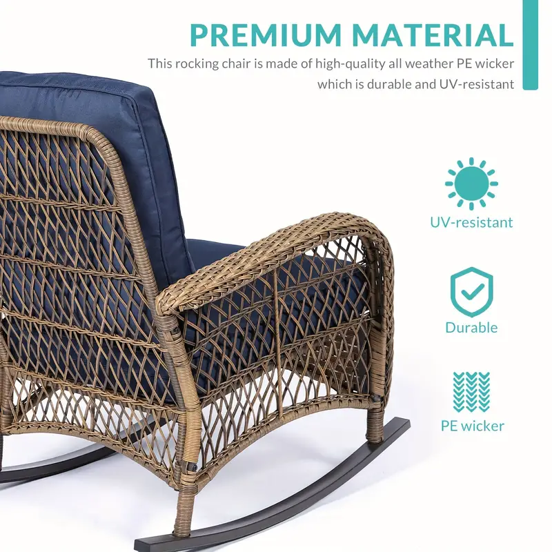   DE 2 SILLAS MECEDORAS DE MIMBRE      , CON COJINES,    ,  ,   DE  , CON    , COJINES     RESISTENTES     detalles 5