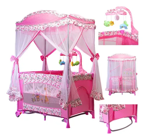 Cuna Corral Mecedor Para Bebé Starkids S12-7 Con Cambiador