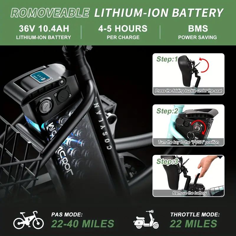 Eléctrico de 24 Adultos - 350W, Motorizada de 7 Velocidades con , de Aleación, de , Batería de Recargable detalles 2