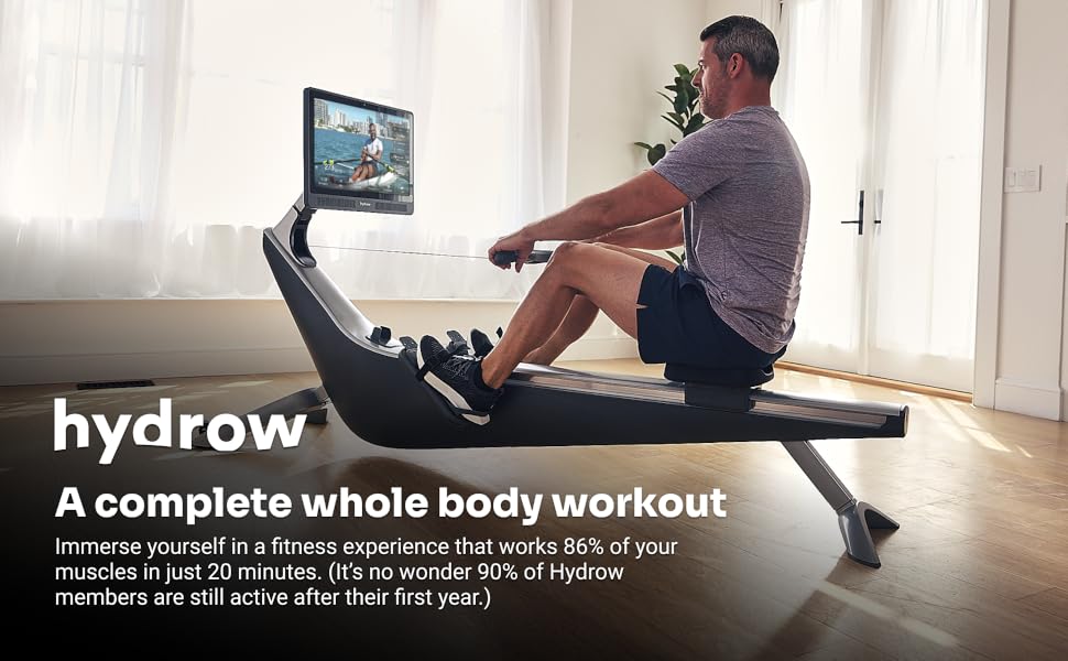 hydrow pro rowing machine rower exercise workout full body strength rower cardio training workouts