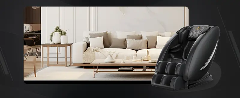 Silla de masaje con  ,   de cuerpo completo,   de   con altavoz inalámbrico, rodillo para pies. detalles 5