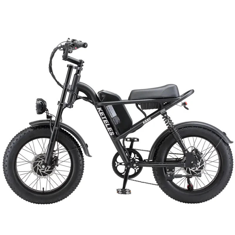 Bicicleta eléctrica de 20 con neumáticos gruesos - Motor dual sin escobillas de 170NM, batería removible de 48V 23Ah 1104WH, velocidad de /h, ideal para entusiastas , camping y cruceros en detalles 7