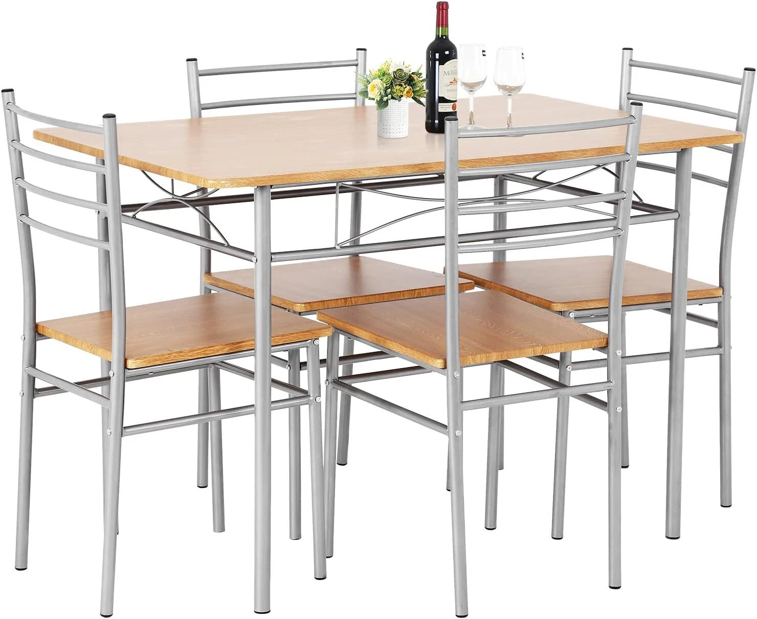 Juego de mesa de comedor, mesa de cocina y sillas para 4, mesa de cocina, mesa de comedor