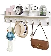 YMYNY - Perchero para colgar en la pared, juego de 2 ganchos de madera, percha de ropa de entrada con 8 ganchos...