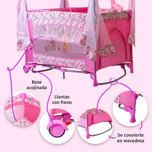Cuna Corral Mecedor Para Bebé Starkids S12-7 Con Cambiador