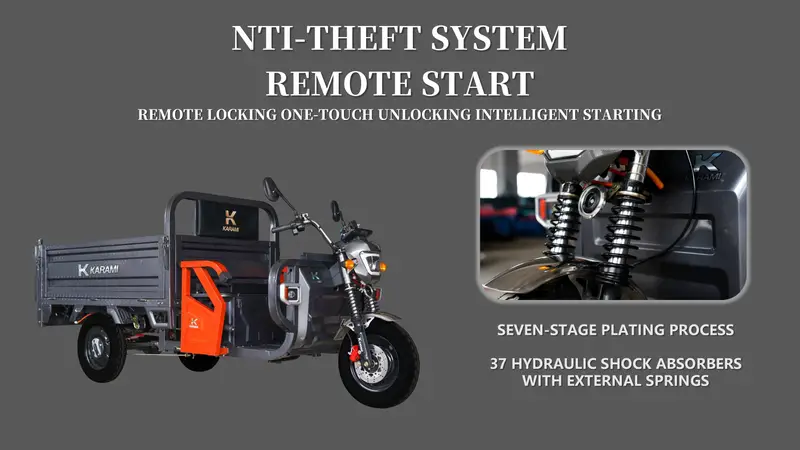   eléctrica de       adultos,  ador de 18   Eje trasero: Eje trasero semiflotante de 180     pieza Neumáticos: Neumáticos de     delanteros y traseros Función de absorción de  ; Amortiguador hidráulico de     de 37 Alarma     detalles 4