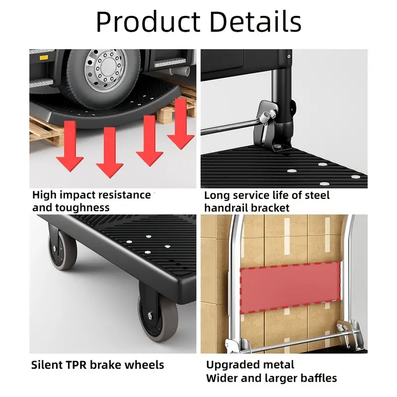 Camión de   Plegable   -  , Carrito Portátil con Capacidad de 8800lbs   Uso   y  ,     de   detalles 6