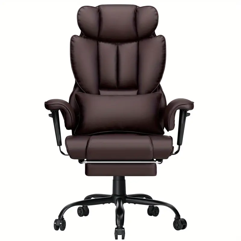 Silla de oficina grande y alta con soporte lumbar de masaje, silla de oficina reclinable de 450 libras con reposapiés, silla ergonómica de alta resistencia con reposabrazos acolchados ajustables