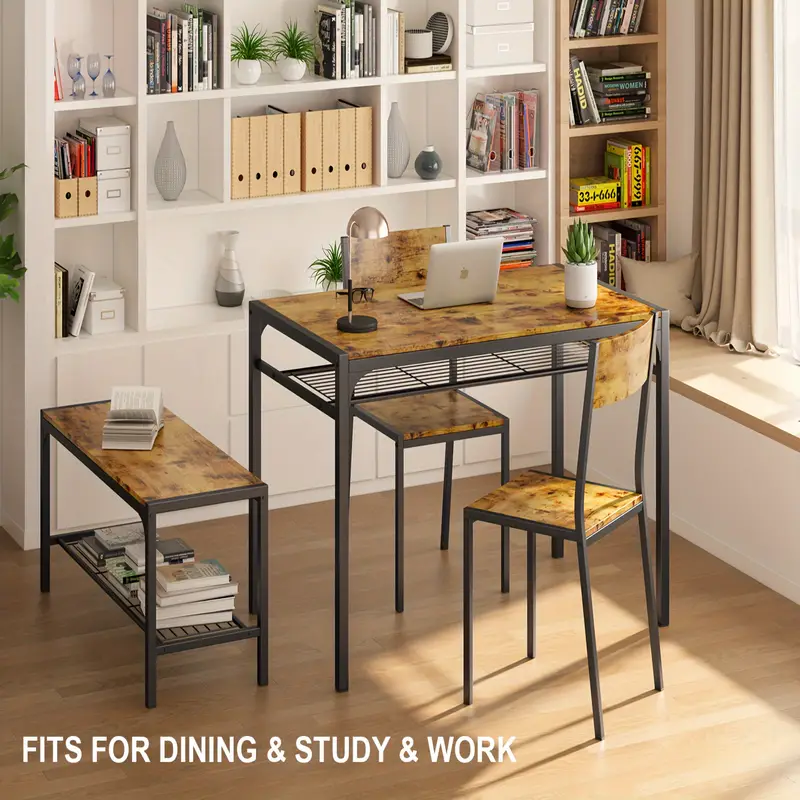 Mesa de cocina y 2 sillas para 4 con  , juego de mesa de comedor de 4 piezas para   pequeño,   (   ) detalles 2