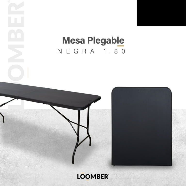 Combo de 2 Mesas Plegables Negras 180