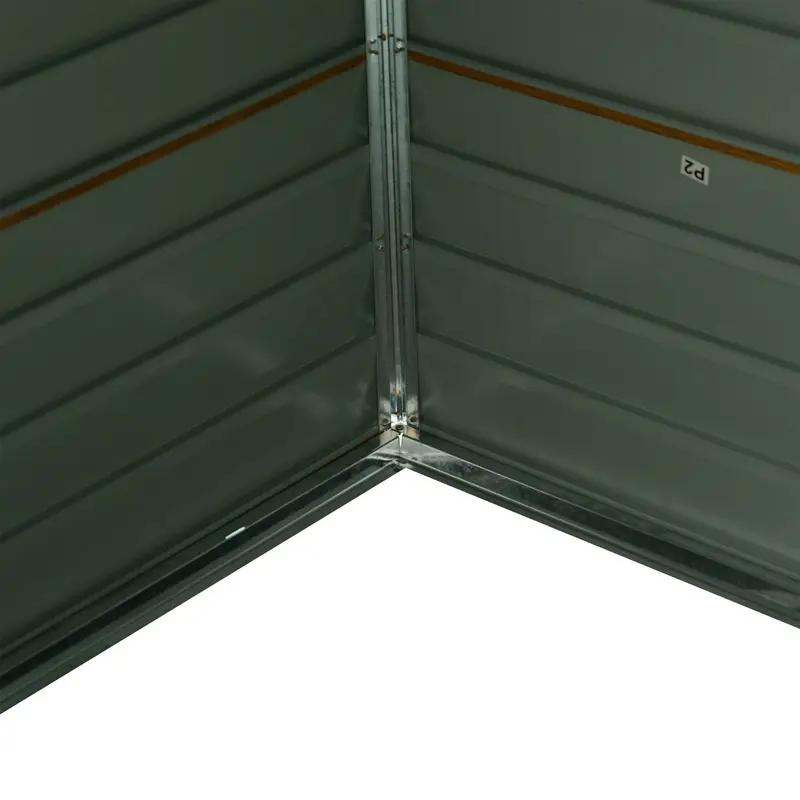   8 x 6 outdoor storage shed garden   with foundation kit 4 vents and   sliding doors for backyard patio garage lawn brown details 6