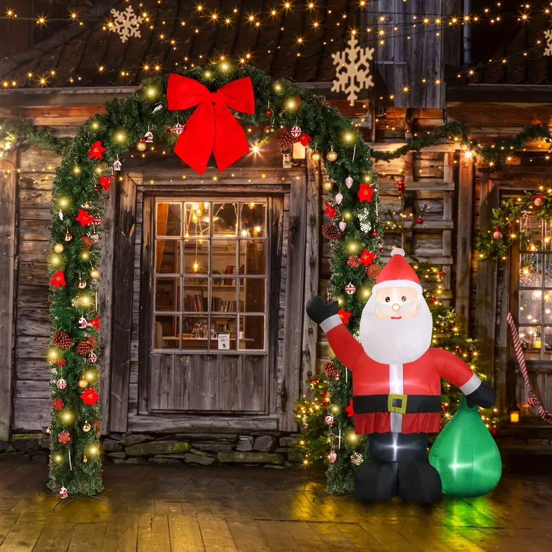 de PVC 240*40*265cm con decoraciones navideñas detalles 1