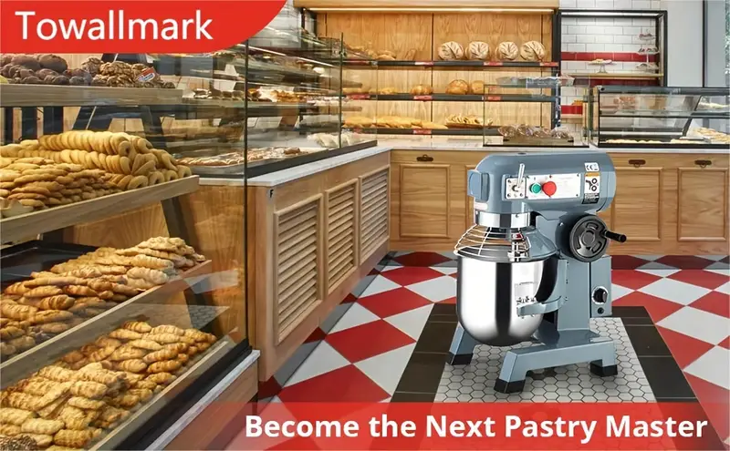 de alimentos 10QT, mezcladora pesada velocidades, de inoxidable, panadería, pizzería, restaurante y detalles 3