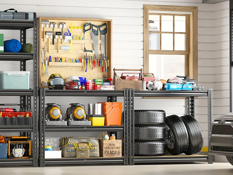 Estanter&iacute;a de garaje de 72, estantes de almacenamiento, estantes de garaje, estanter&iacute;a de almacenamiento de metal de 5 niveles, estantes de almacenamiento de garaje ajustables para despensa de almac&eacute;n de artesan&iacute;a, s&oacute;tano 72*35.5*11.8 detalles 2
