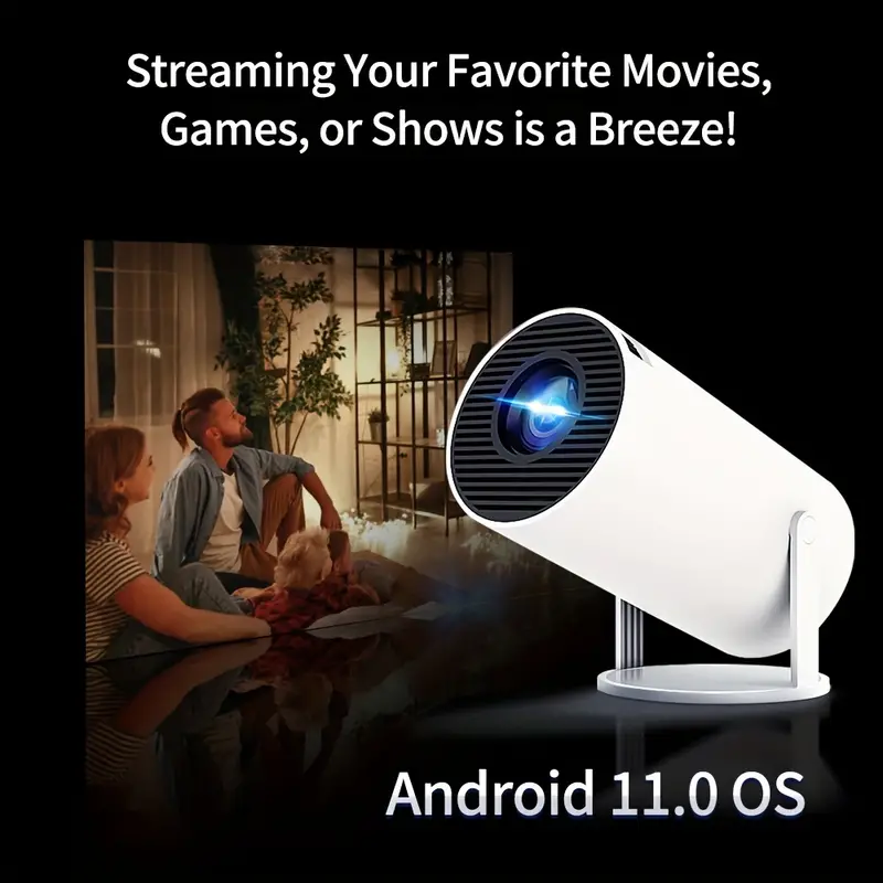 HY300 Mini Proyector 4K Android 11.0 1080P 720P 200ANSI Port&aacute;til Inal&aacute;mbrico Cine en Casa al Aire Libre &Aacute;ngulo de Proyecci&oacute;n Ajustable de 180&deg; detalles 9