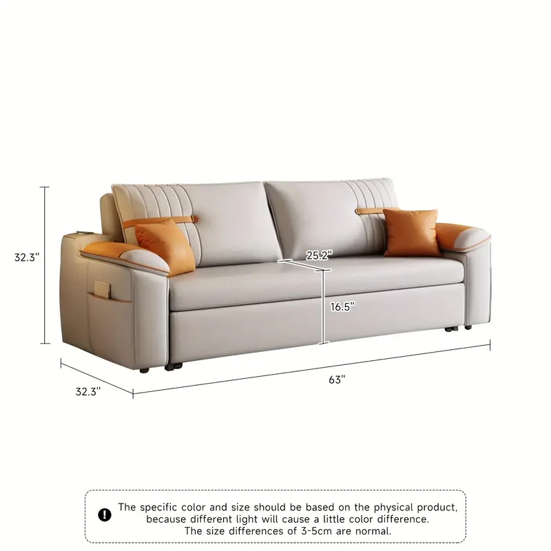 1pcs 1 2m double simple gray multifunctional folding sofa bed all in one dual purpose can be storage household small household living room inline retractable technology cloth sofa bed details 3