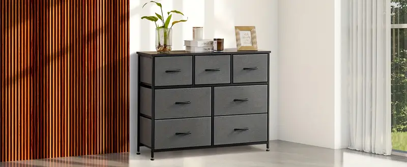 dormitorio, organizador de de con 7 cajones, con de metal y tablero de , de almacenamiento guardería, , detalles 4