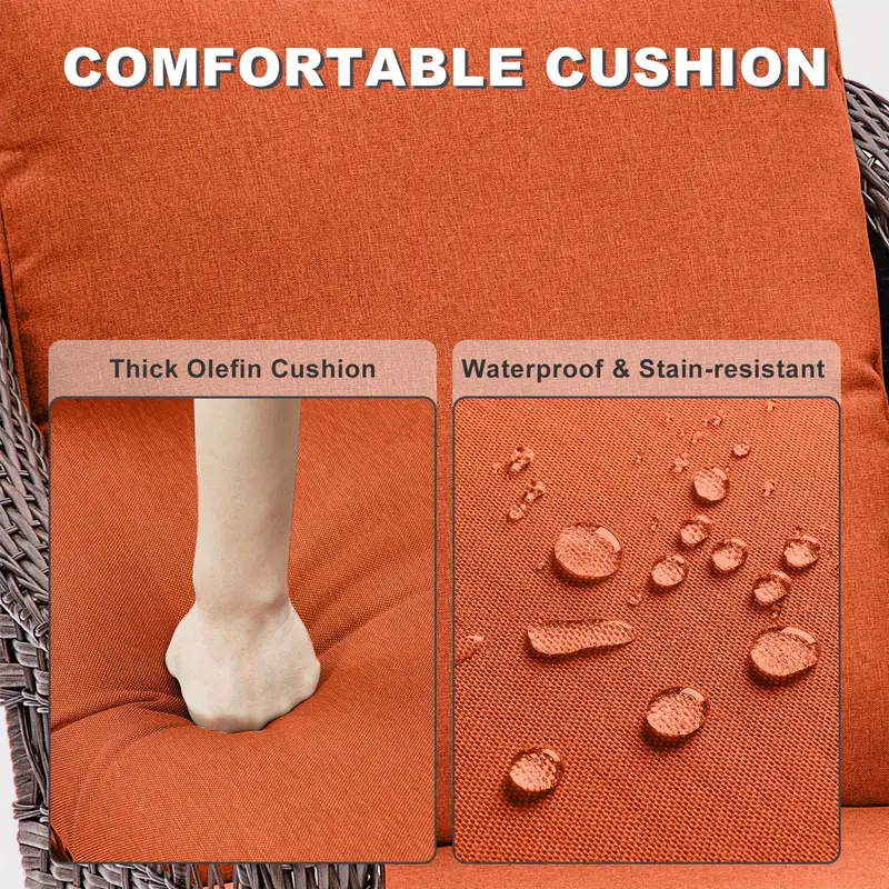 Sofá de     exteriores de 3   - Sofá de conversación de mimbre de ratán   todo   con asiento      ,  ,  ,   -  /  detalles 4