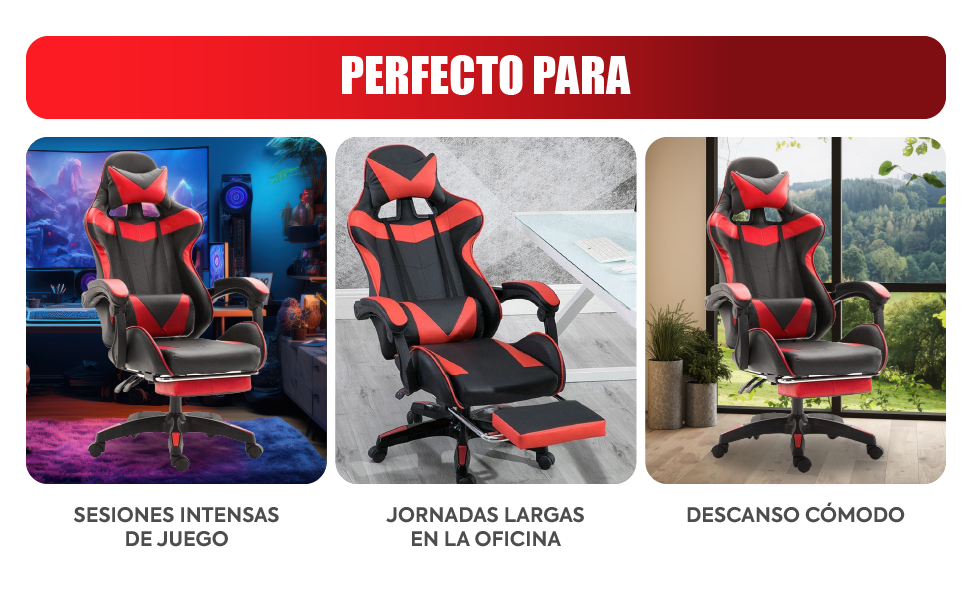 TITANO Silla Gamer, Silla de Juegos de computadora con descansa pies