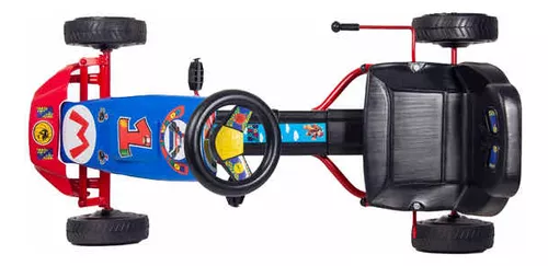 Vehículo a pedal auto/camioneta Go Kart León Mario Bros color azul
