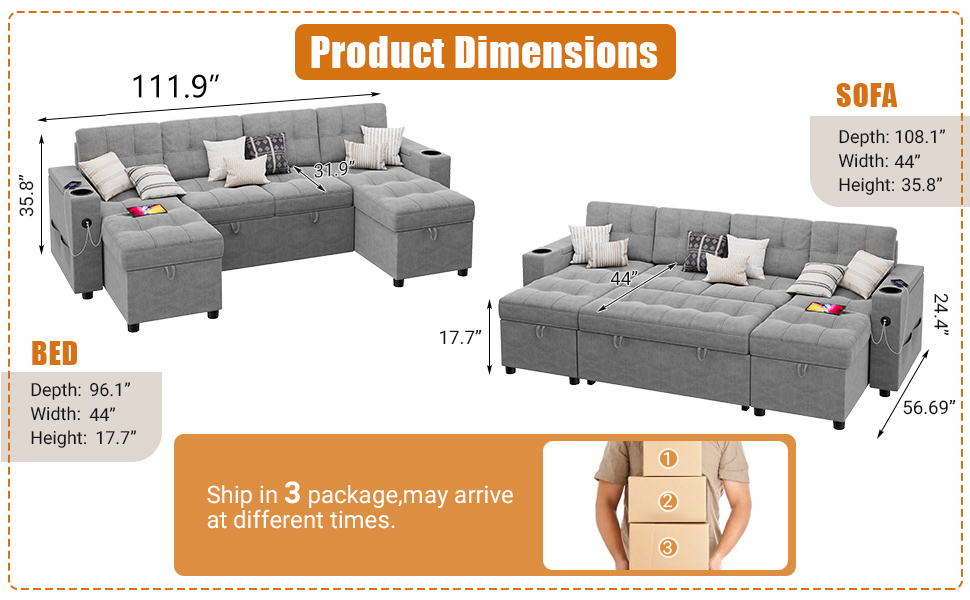 Sectional Sofa with Double Chaise
